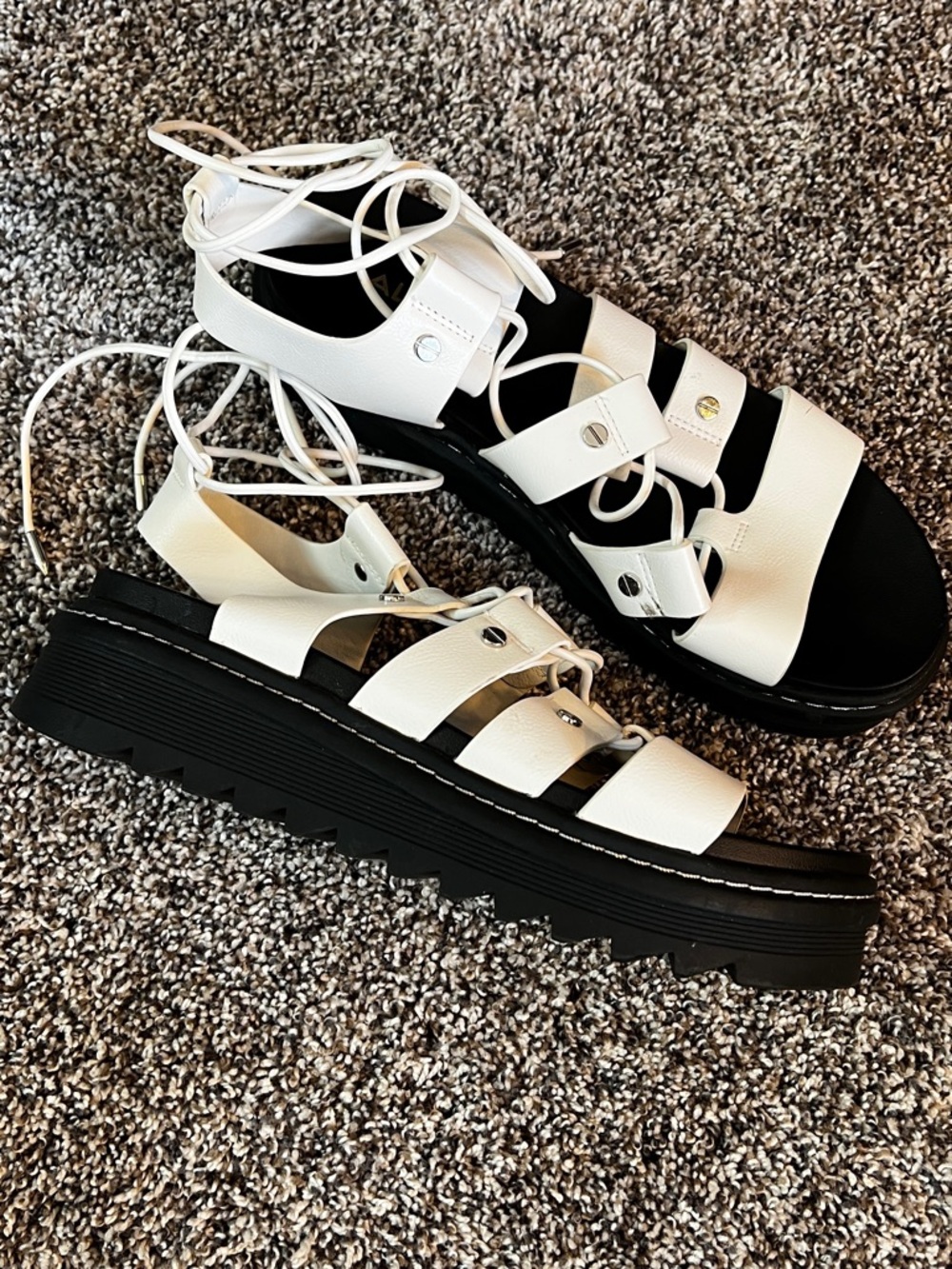 Aldo White Strappy Platform Gladiator Sandals